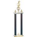 Double Black Carbon Fiber Second Place Flag Football Trophy