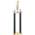Double Black Carbon Fiber Fourth Place Flag Football Trophy