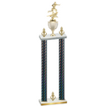 Double Black Carbon Fiber Victory Flag Football Trophy