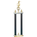 Double Black Carbon Fiber Year Flag Football Trophy