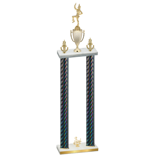 Double Black Carbon Fiber Third Place Majorette Trophy