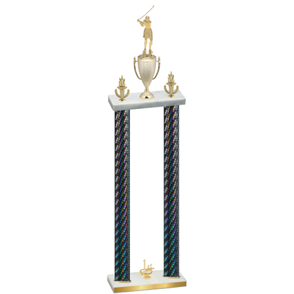 Double Black Carbon Fiber First Place Golf Trophy