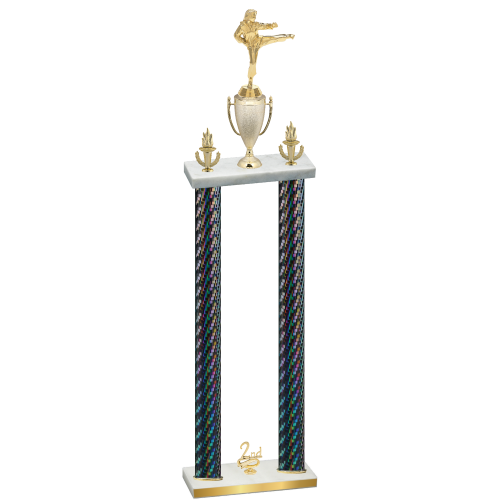Double Black Carbon Fiber Second Place Karate Trophy
