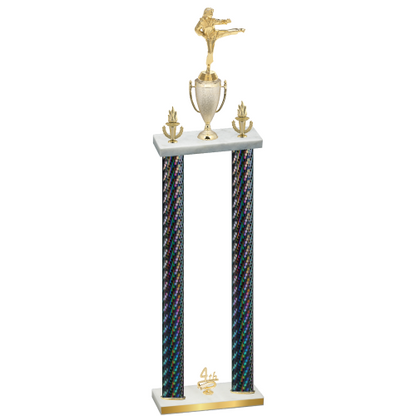 Double Black Carbon Fiber Fourth Place Karate Trophy
