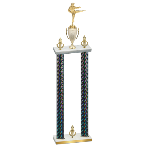 Double Black Carbon Fiber Victory Karate Trophy