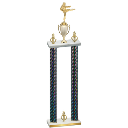 Double Black Carbon Fiber Victory Karate Trophy