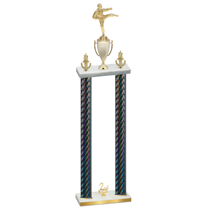 Double Black Carbon Fiber Second Place Karate Trophy