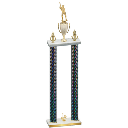 Double Black Carbon Fiber First Place Baseball Trophy