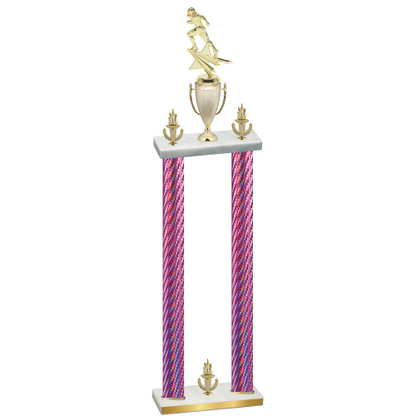 Double Pink Carbon Fiber Victory Football Trophy
