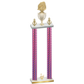 Double Pink Carbon Fiber Second Place Soccer Trophy