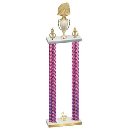Double Pink Carbon Fiber Second Place Soccer Trophy