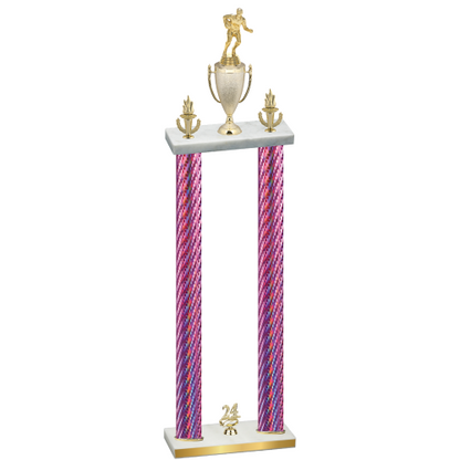 Double Pink Carbon Fiber Year Rugby Trophy