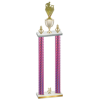 Double Pink Carbon Fiber Year Rugby Trophy