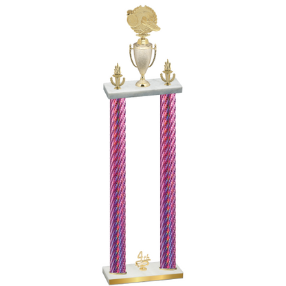 Double Pink Carbon Fiber Fourth Place Running Trophy