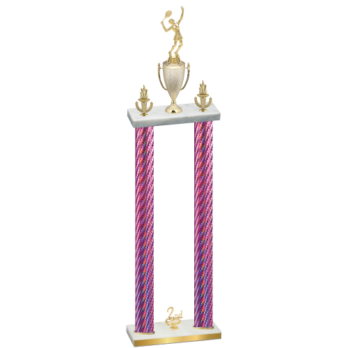 Double Pink Carbon Fiber Second Place Tennis Trophy