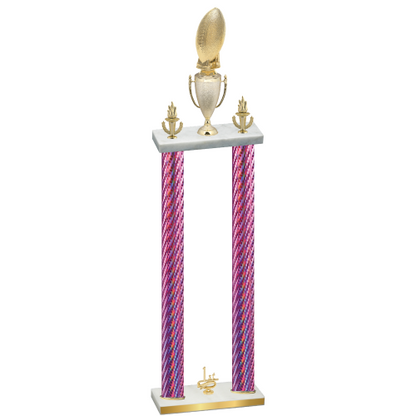 Double Pink Carbon Fiber First Place Football Trophy