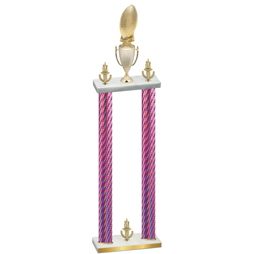 Double Pink Carbon Fiber Victory Football Trophy