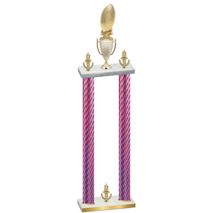 Double Pink Carbon Fiber Victory Football Trophy