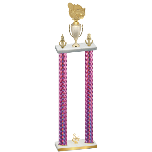 Double Pink Carbon Fiber Third Place Tennis Trophy