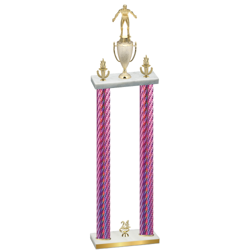 Double Pink Carbon Fiber Year Wrestling Trophy