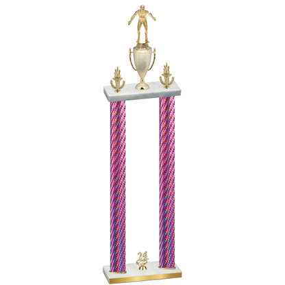Double Pink Carbon Fiber Year Wrestling Trophy