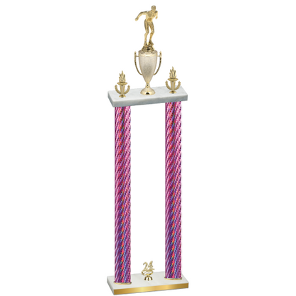 Double Pink Carbon Fiber Year Swimming Trophy
