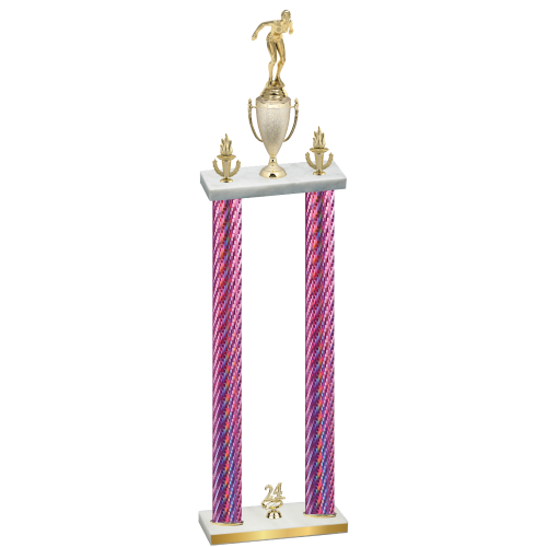 Double Pink Carbon Fiber Year Tennis Trophy
