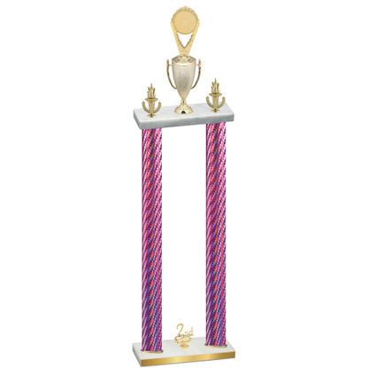 Double Pink Carbon Fiber Second Place Insert Trophy
