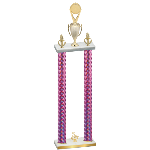 Double Pink Carbon Fiber Third Place Insert Trophy