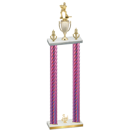 Double Pink Carbon Fiber Third Place Hockey Trophy