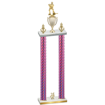 Double Pink Carbon Fiber Year Hockey Trophy