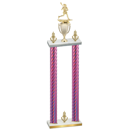Double Pink Carbon Fiber Victory Lacrosse Trophy