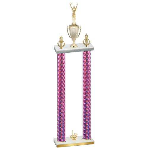 Double Pink Carbon Fiber First Place Victory Trophy