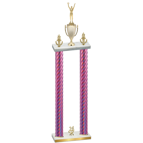 Double Pink Carbon Fiber Year Victory Trophy