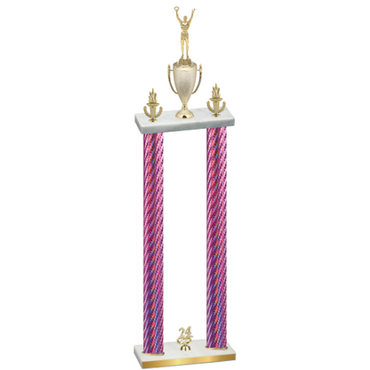 Double Pink Carbon Fiber Year Victory Trophy