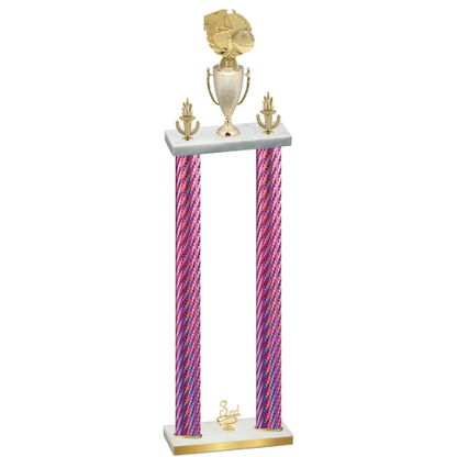 Double Pink Carbon Fiber Third Place Basketball Trophy