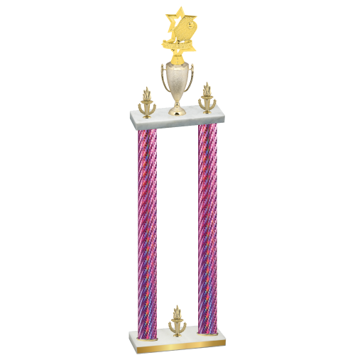 Double Pink Carbon Fiber Victory Pickleball Trophy