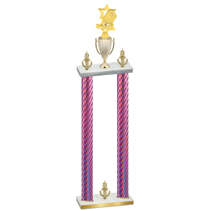Double Pink Carbon Fiber Victory Pickleball Trophy