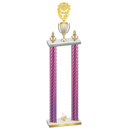 Double Pink Carbon Fiber First Place Pickleball Trophy