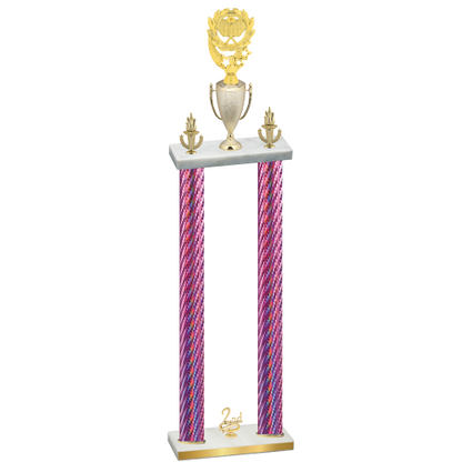 Double Pink Carbon Fiber Second Place Pickleball Trophy