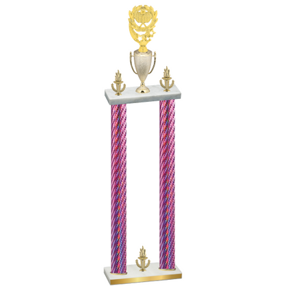 Double Pink Carbon Fiber Victory Pickleball Trophy