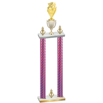 Double Pink Carbon Fiber Victory Pickleball Trophy