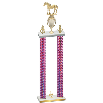 Double Pink Carbon Fiber First Place Horses Trophy