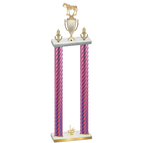 Double Pink Carbon Fiber First Place Horses Trophy