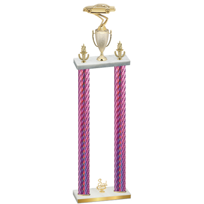 Double Pink Carbon Fiber Third Place Cars Trophy