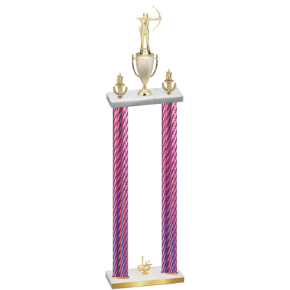 Double Pink Carbon Fiber First Place Archery Trophy