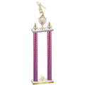 Double Pink Carbon Fiber Fourth Place Basketball Trophy