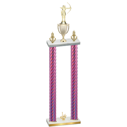 Double Pink Carbon Fiber First Place Archery Trophy