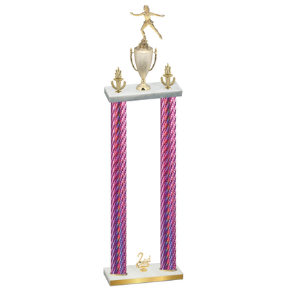 Double Pink Carbon Fiber Second Place Skater Trophy