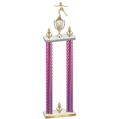 Double Pink Carbon Fiber Victory Skater Trophy